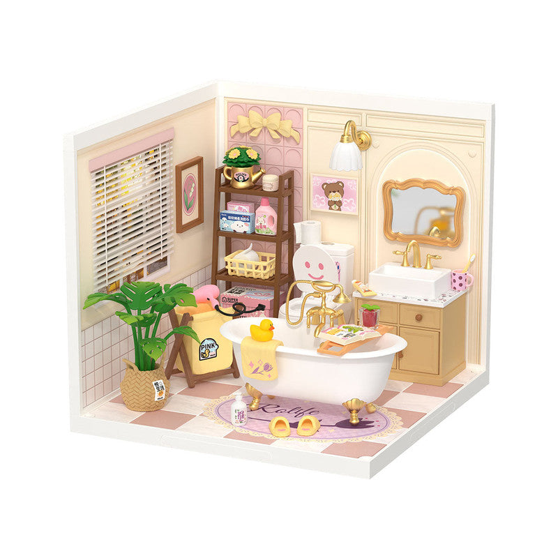 Robotime DW014B Rolife Pop Bubble Bathroom Plastic DIY Miniature House