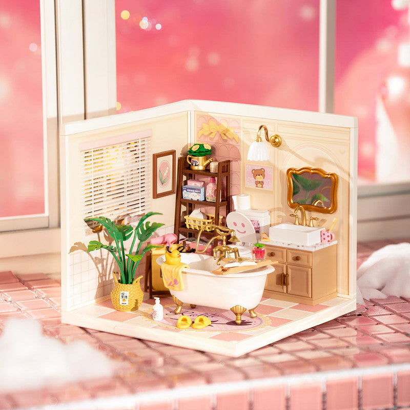 Robotime DW014B Rolife Pop Bubble Bathroom Plastic DIY Miniature House