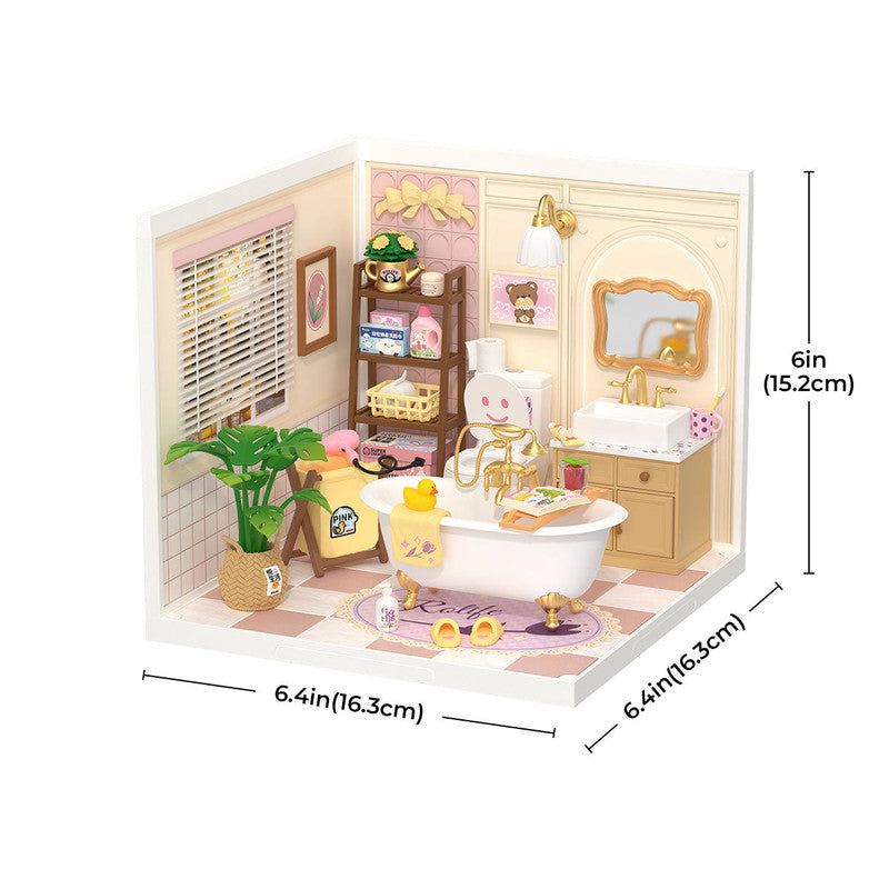 Robotime DW014B Rolife Pop Bubble Bathroom Plastic DIY Miniature House