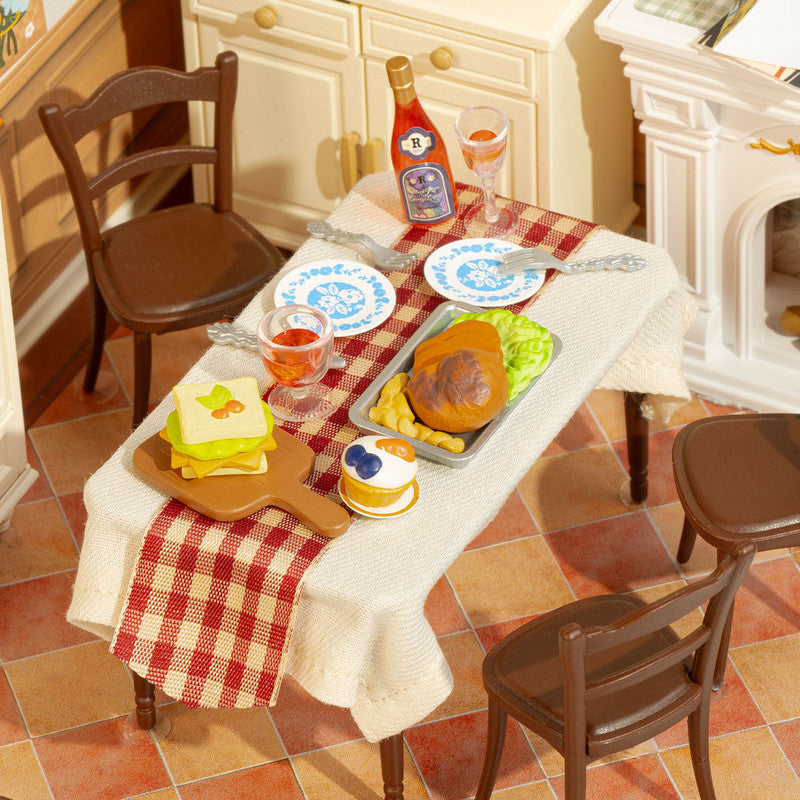 Robotime DW015B Rolife Warm Dining Room Plastic DIY Miniature House