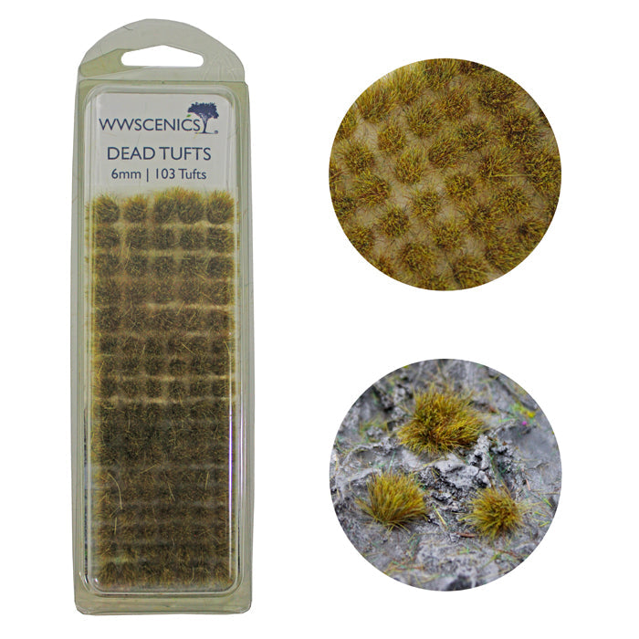WWScenics W3T-DE6 6mm Dead Self-Adhesive Static Grass Tufts (Set of 103)