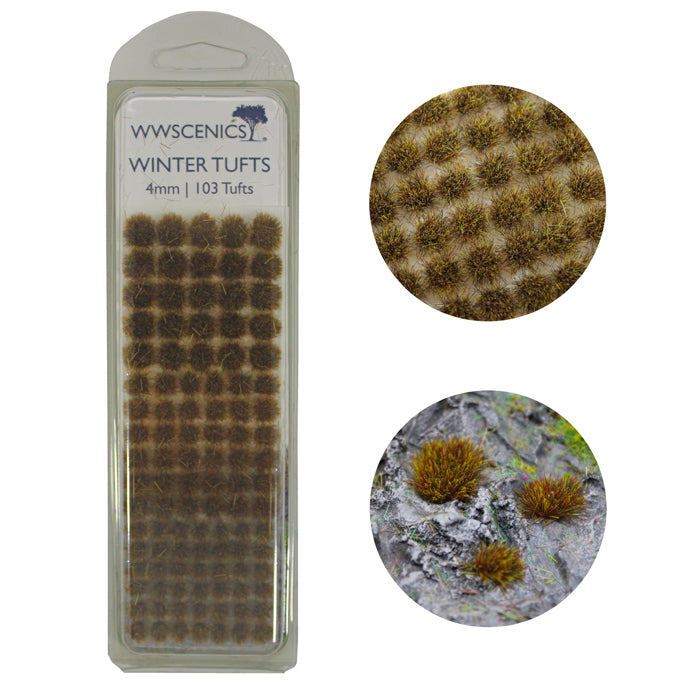 WWScenics W3T-WI4 4mm Winter Self-Adhesive Static Grass Tufts (Set of 103)