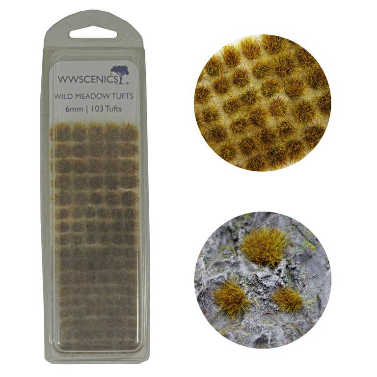 WWScenics W3T-WM6 6mm Wild Meadow Self-Adhesive Static Grass Tufts (Set of 103)