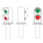Dwarvin DVFLBS201S N Fiber-Lit 2-Color Dwarf Signals - Silver