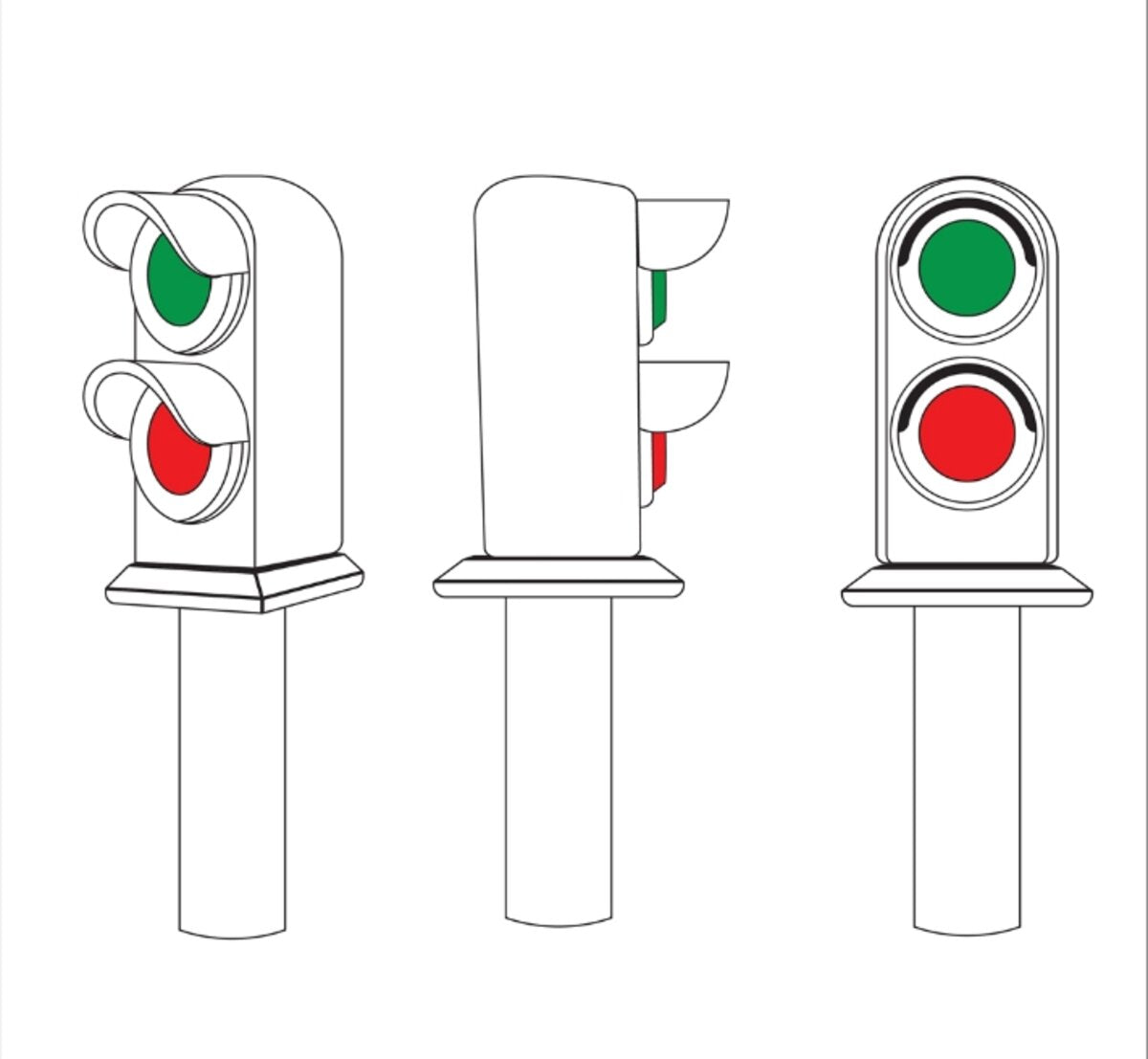 Dwarvin DVFLBS201S N Fiber-Lit 2-Color Dwarf Signals - Silver