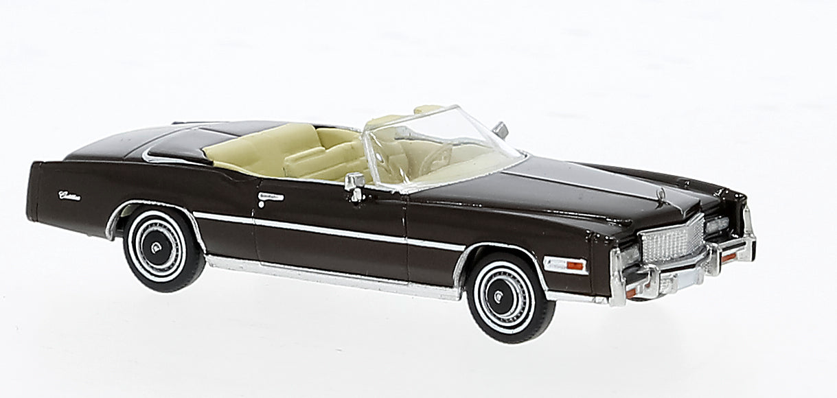 Brekina Automodelle 19757 HO Top Down Brown 1975 Cadillac Eldorado Convertible
