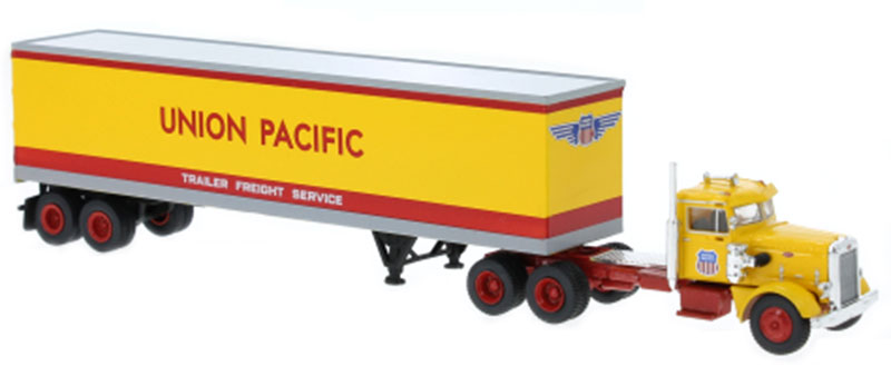 Brekina Automodelle 85765 HO UP - 1955 Peterbilt 281 with Dry Van Trailer