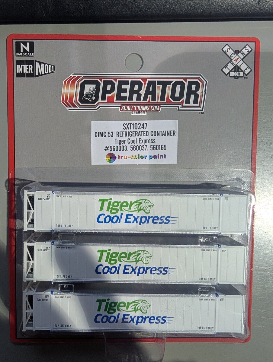 Scale Trains SXT10247 N Scale Tiger Cool Express CIMC 53' Refrigerated Container