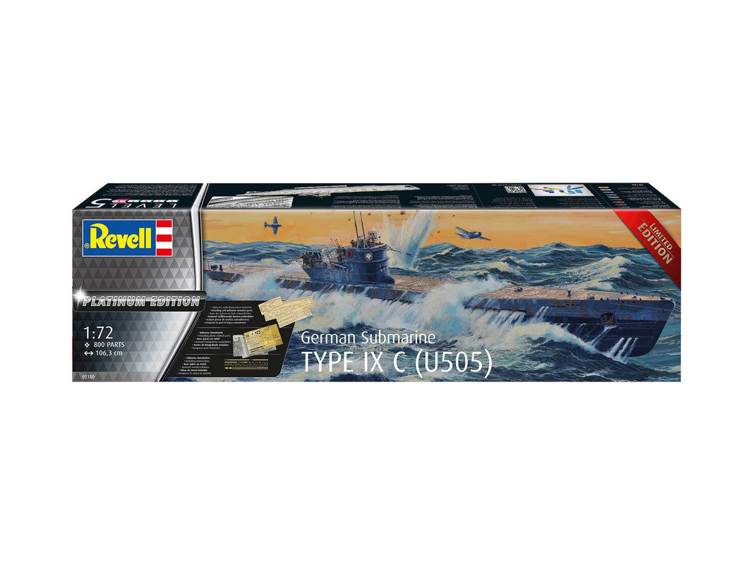 Revell of Germany 05180 1:72 German Submarine Type IX C (U505) Plastic Model Kit