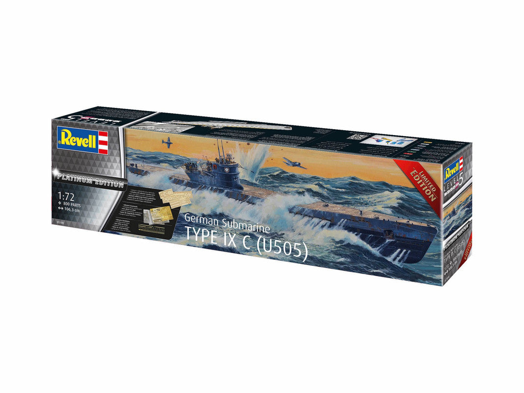 Revell of Germany 05180 1:72 German Submarine Type IX C (U505) Plastic Model Kit