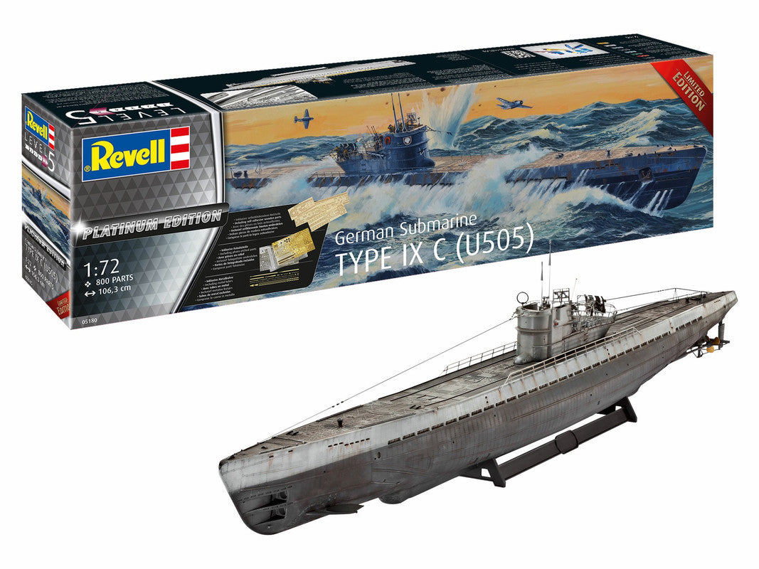 Revell of Germany 05180 1:72 German Submarine Type IX C (U505) Plastic Model Kit