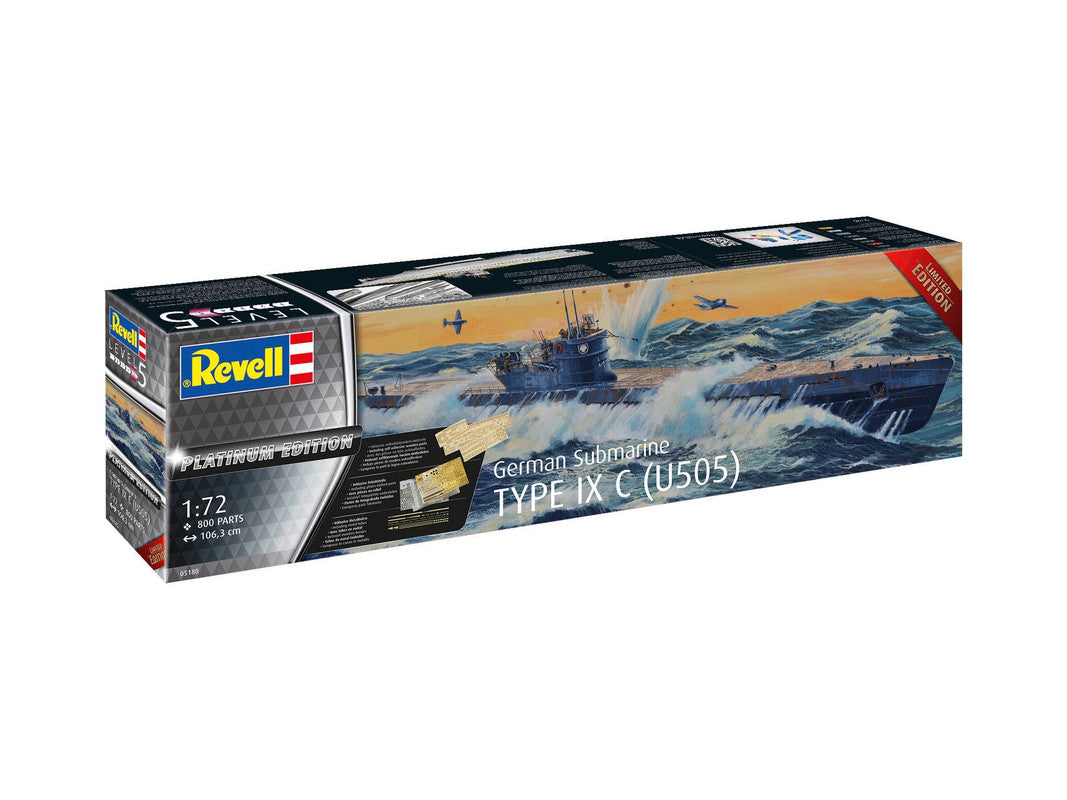 Revell of Germany 05180 1:72 German Submarine Type IX C (U505) Plastic Model Kit