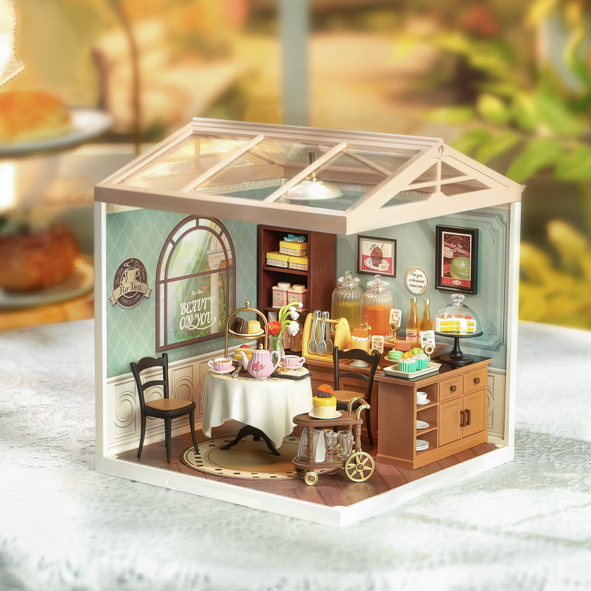 Robotime DW011 Rolife Sweet Sips Tea DIY Plastic Miniature House