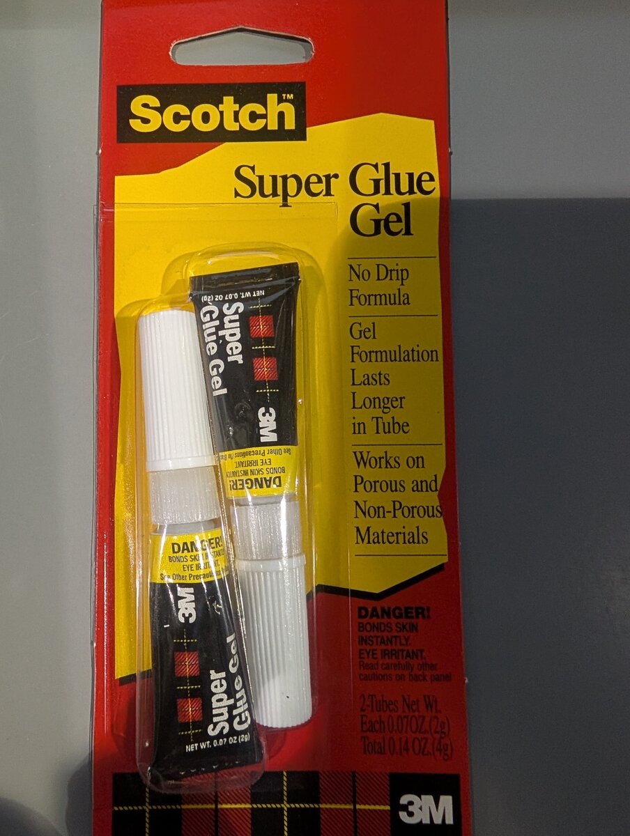 3M 6046 Scotch Super Glue Gel Non Drip Formula (Pack of 2) (.07oz each tube)