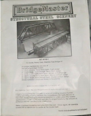 Timber Products 116-1 HO Bridgemasters Heavy Duty Mainline Truss Bridge Kit