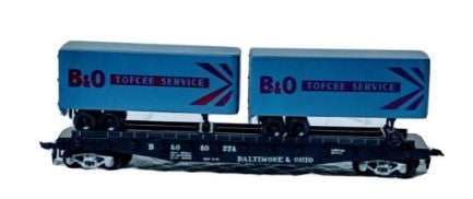 Athearn 1405 HO Baltimore & Ohio 50' Flat w/2 Vans Car Kit
