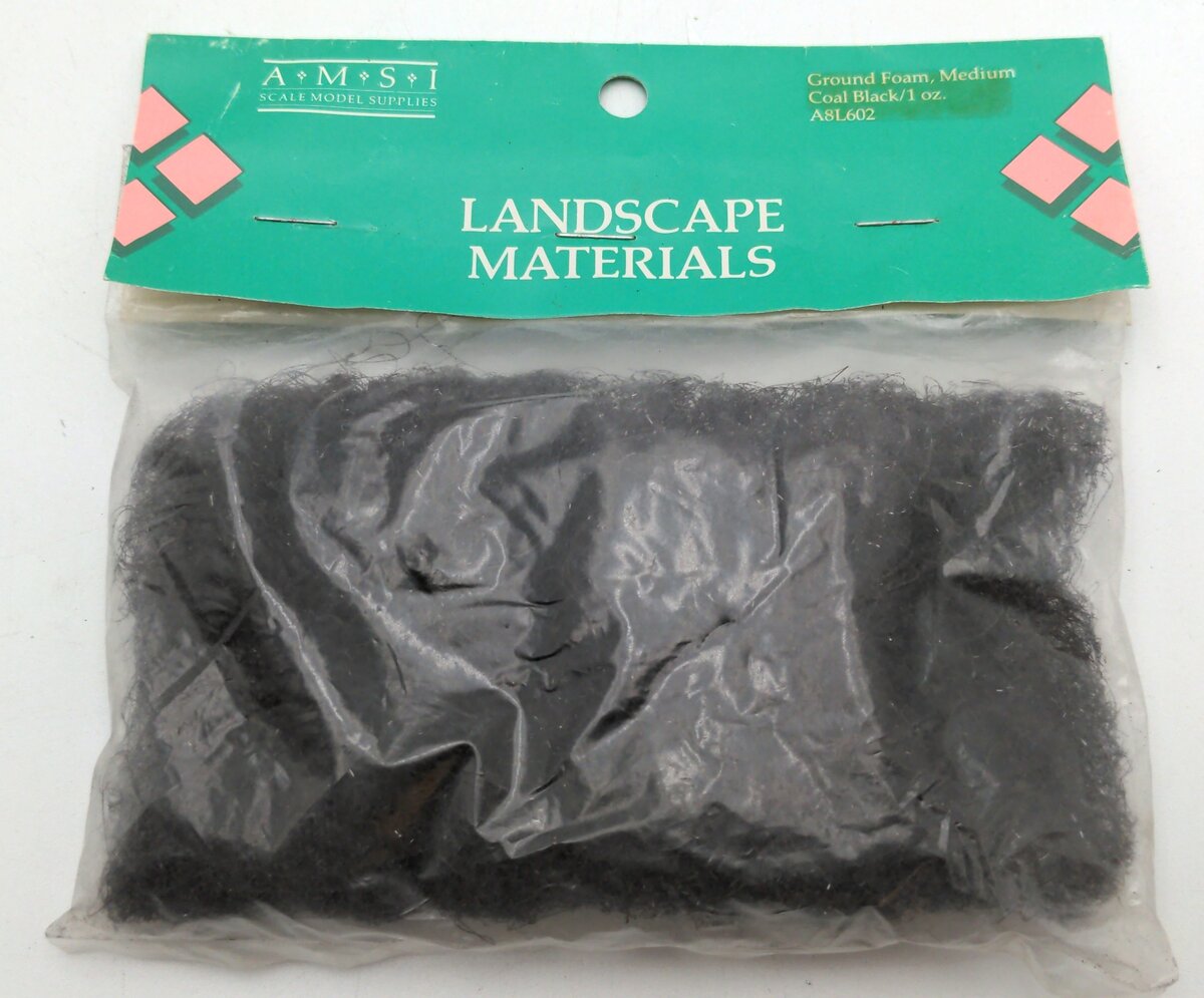 AMS A8L602 Medium Coal Black Ground Foam 1 oz Bag