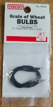 Perfect Parts P434 Clear Grain of Wheat Bulbs 12v (T-1) (2 Pieces)