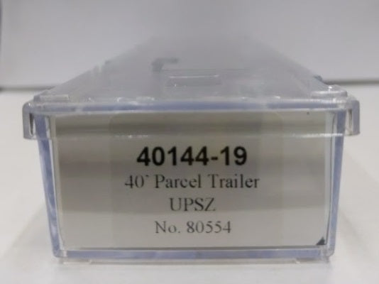 Trainworx Inc. 400144-19 N Scale 40' Parcel Trailer UPOZ Road No. 80554