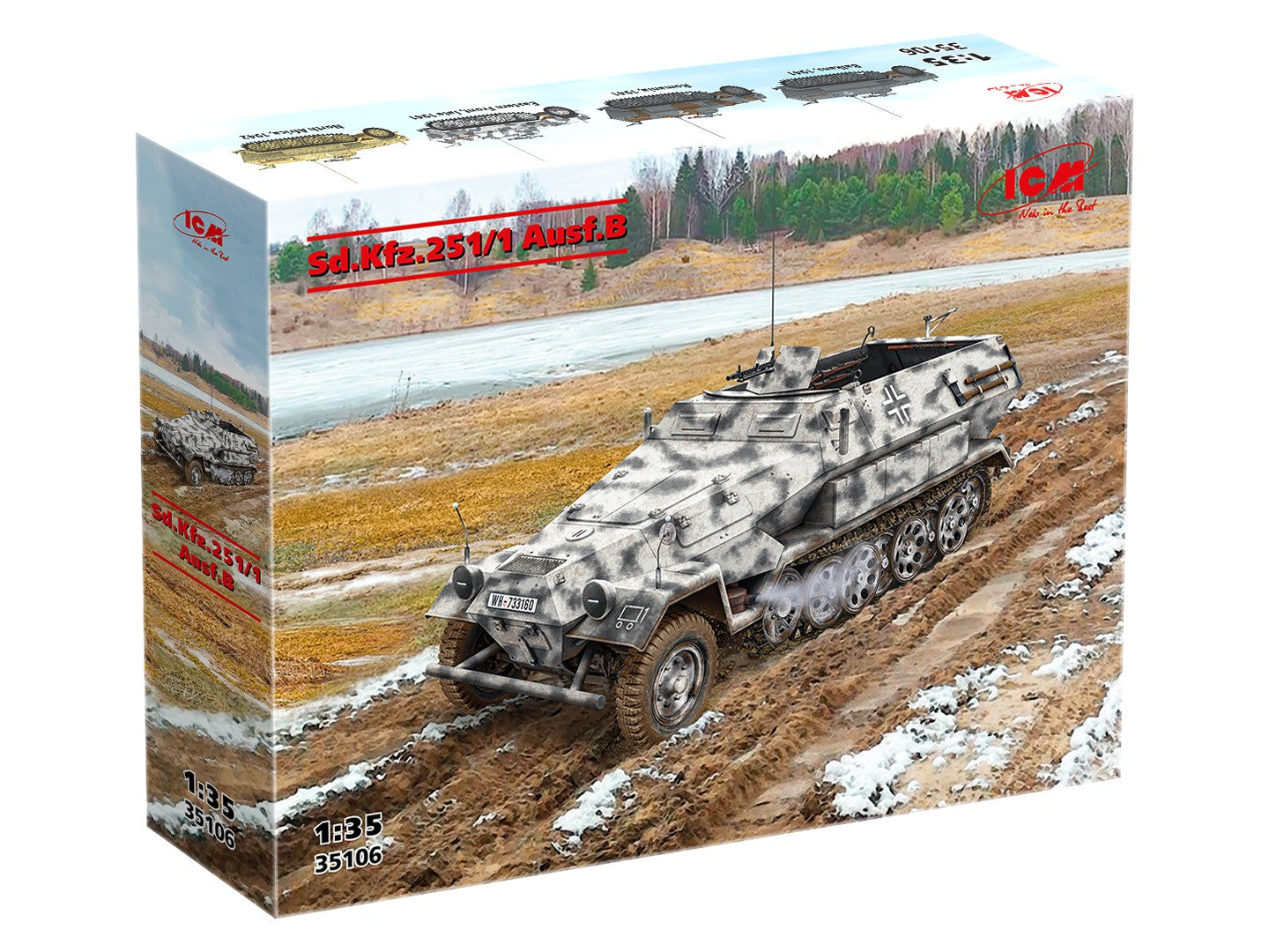 ICM 35106 1:35 Sd.Kfz.251/1 Ausf.B Vehicle Plastic Model Kit