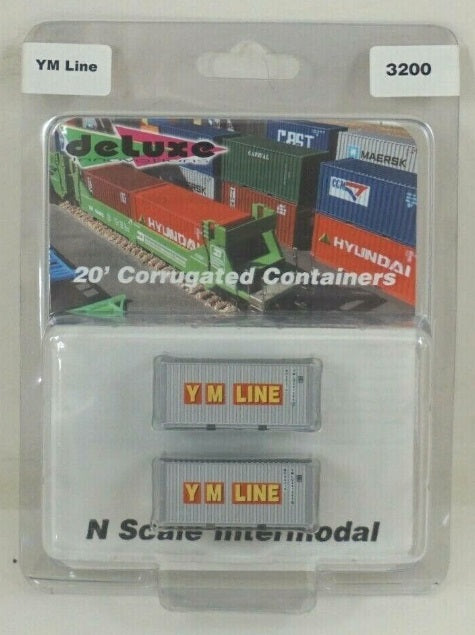 Deluxe Innovations 3200 N Scale Y M Line 20' Corrugated Containers (Pack of 2)