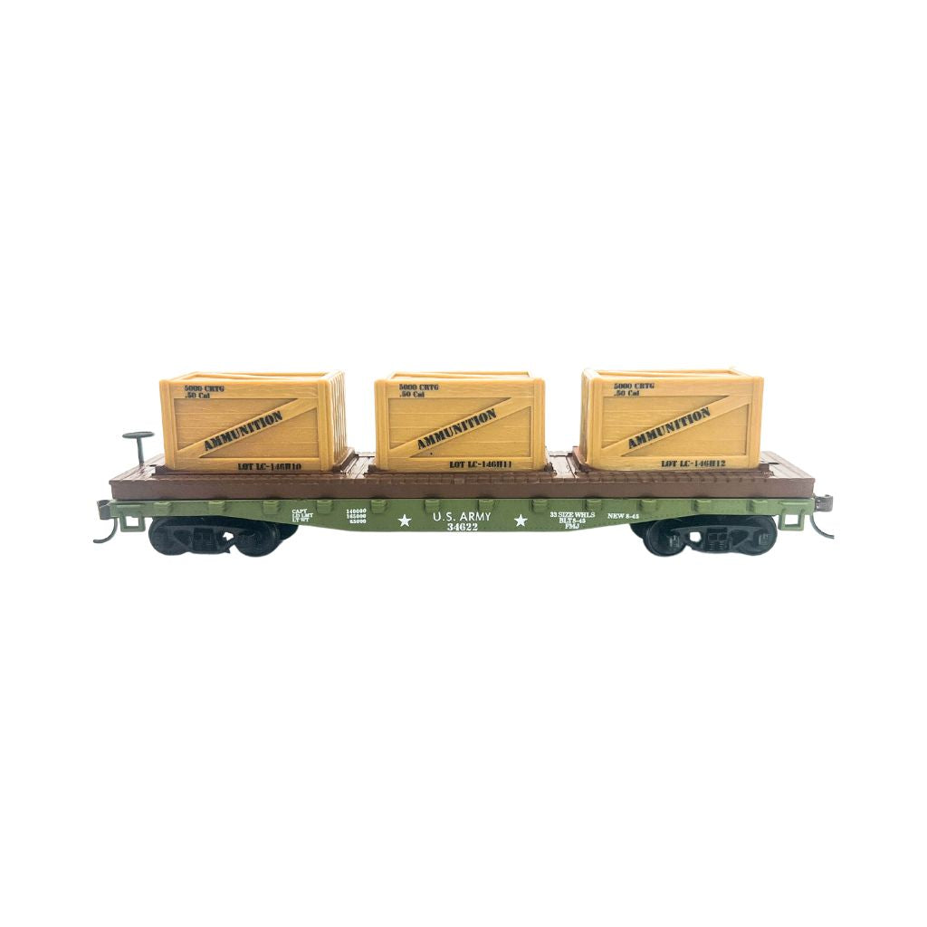 Rock Island Hobby 032211 HO US Army 40' Flat Car with Crates