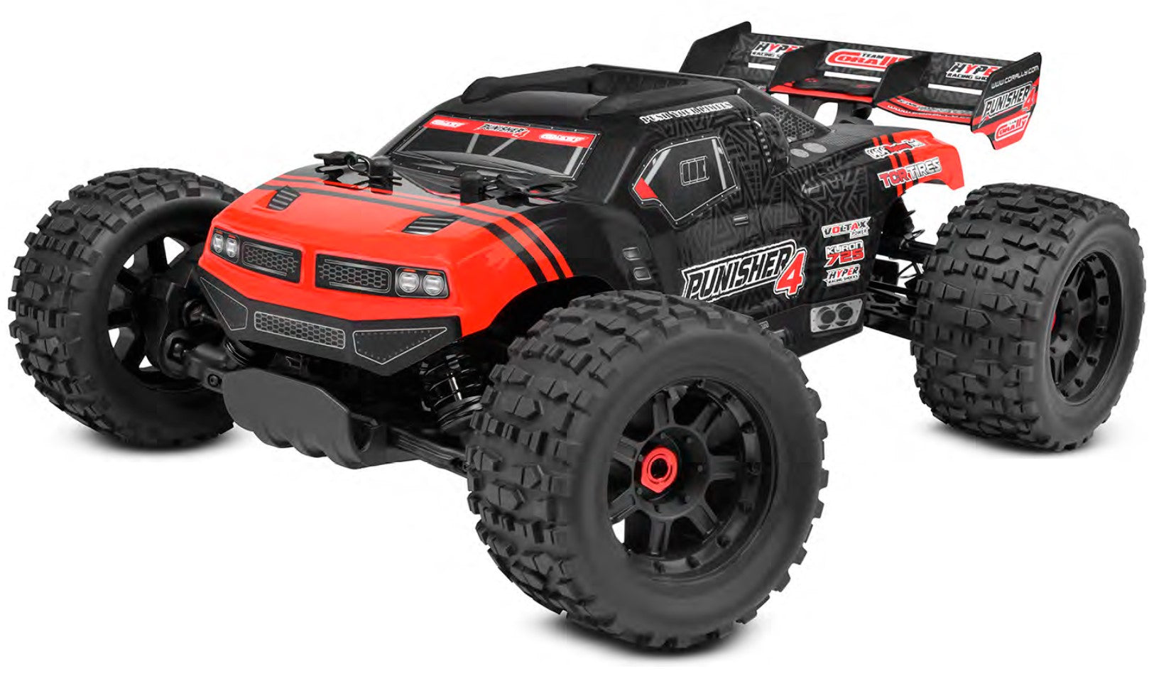 Corally 00292-R 1:10 Red Punisher 4S Monster Truck w/2.4GHz Radio