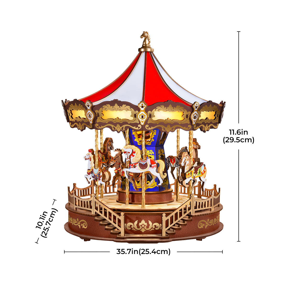 Robotime AMC01 Rolife Classic Carousel 3D Wooden Puzzle