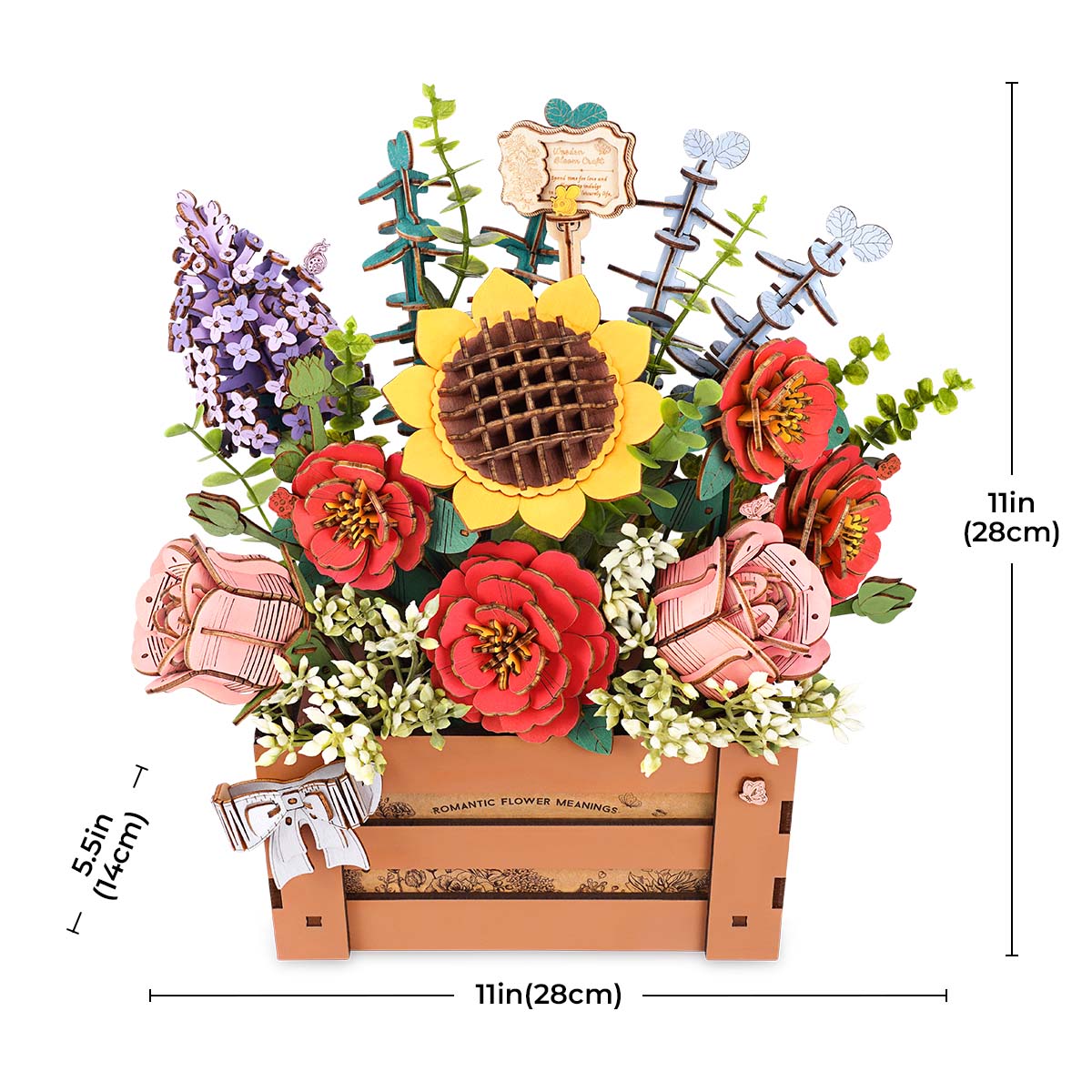 Robotime TW02H Rowood Wooden Bloom Box DIY 3D Puzzle