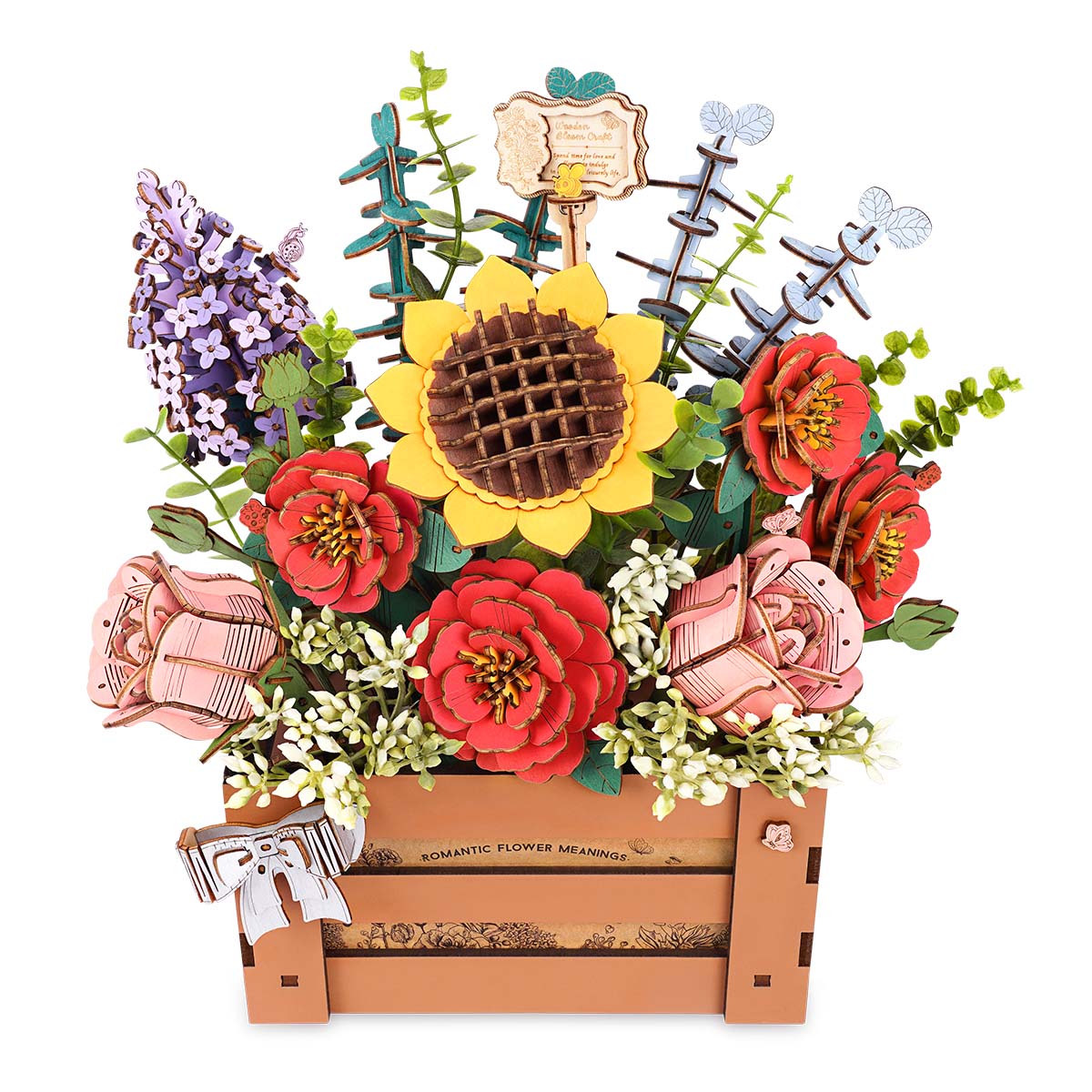 Robotime TW02H Rowood Wooden Bloom Box DIY 3D Puzzle