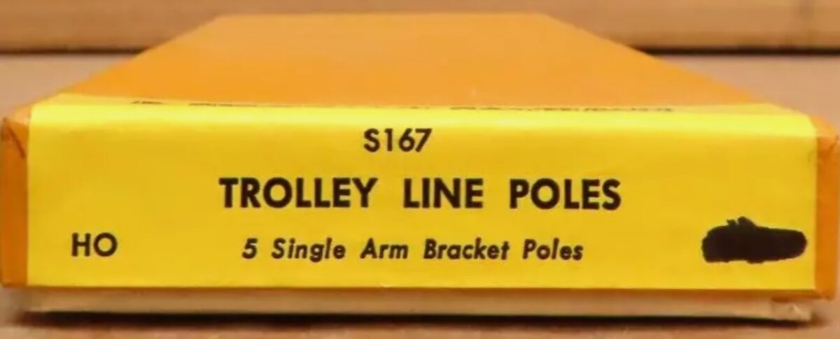 E. Suydam & Co S-167 HO Trolley Line Poles Single Arm Bracket Poles (Box of 5)