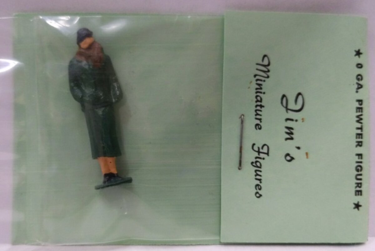 Jim's 0201 O Stand Up Woman W/Coat Pewter Hand Painted Figures Colors May Vary