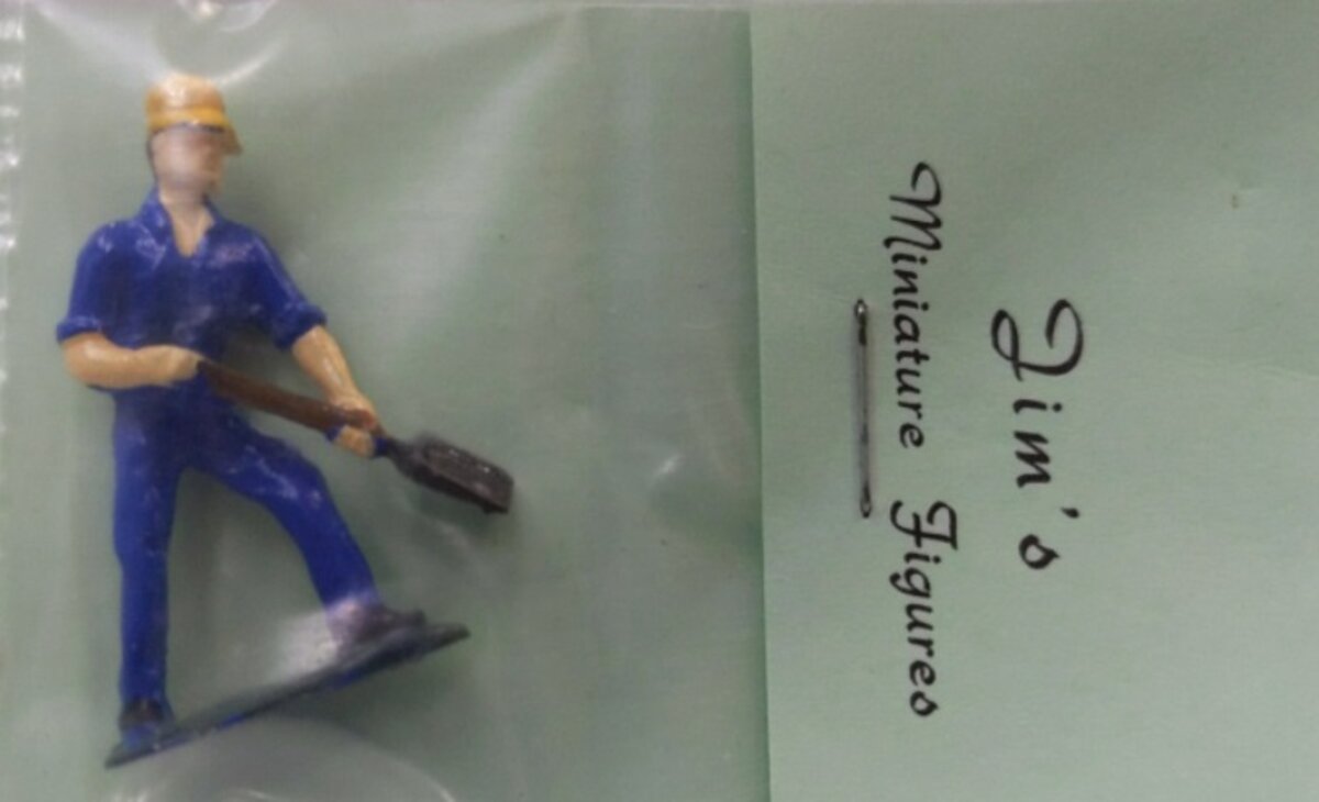 Jim''s 0105 O Workerman W/Hat & Shovel Pewter Hand Painted Figure
