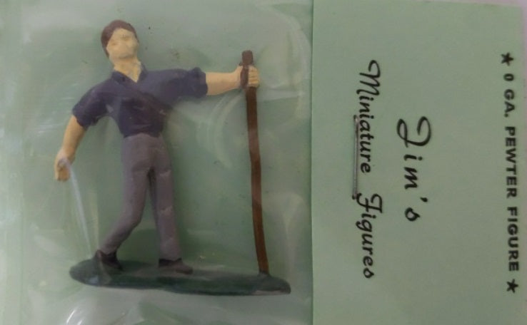 Jim's 0112 O Scale Hiking Man Painted Pewter