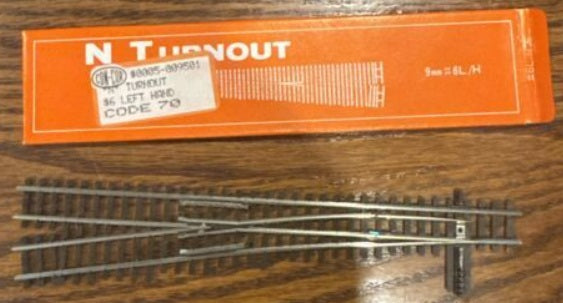 Con-Cor 0005-009501 N Shinohara Code 70 9 mm# 6 Left Hand Turnout