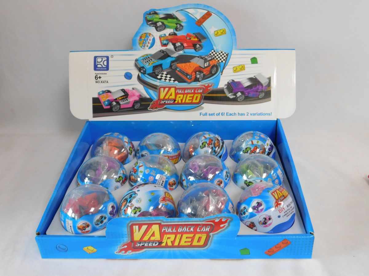 Jiestar K47A Mini Pullback Cars Egg Display (Set of 12)