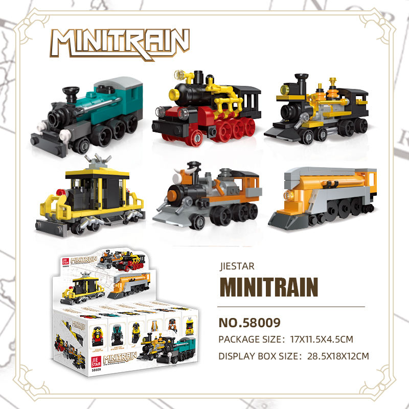 Jiestar 58009 Assorted Mini Train Building Block Model (Set of 6)