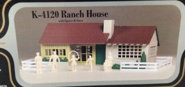 K-Line K-4120 O Scale K-Lineville Ranch House Building Kit w/Figures & Fence