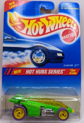Hot Wheels 13297 1:64 Diecast Hot Hubs Series Neon Green Shadow Jet