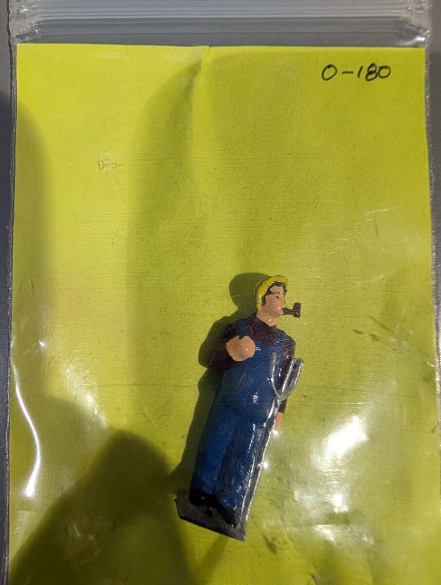 The Railmen Company 180 O Scale Farmer w/Pipe & Pitchfork Figure