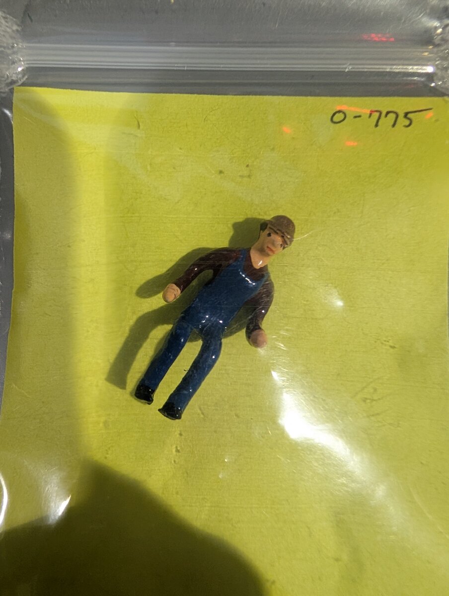The Railmen Company 775 O Scale Sitting Farmer in Overalls Figure