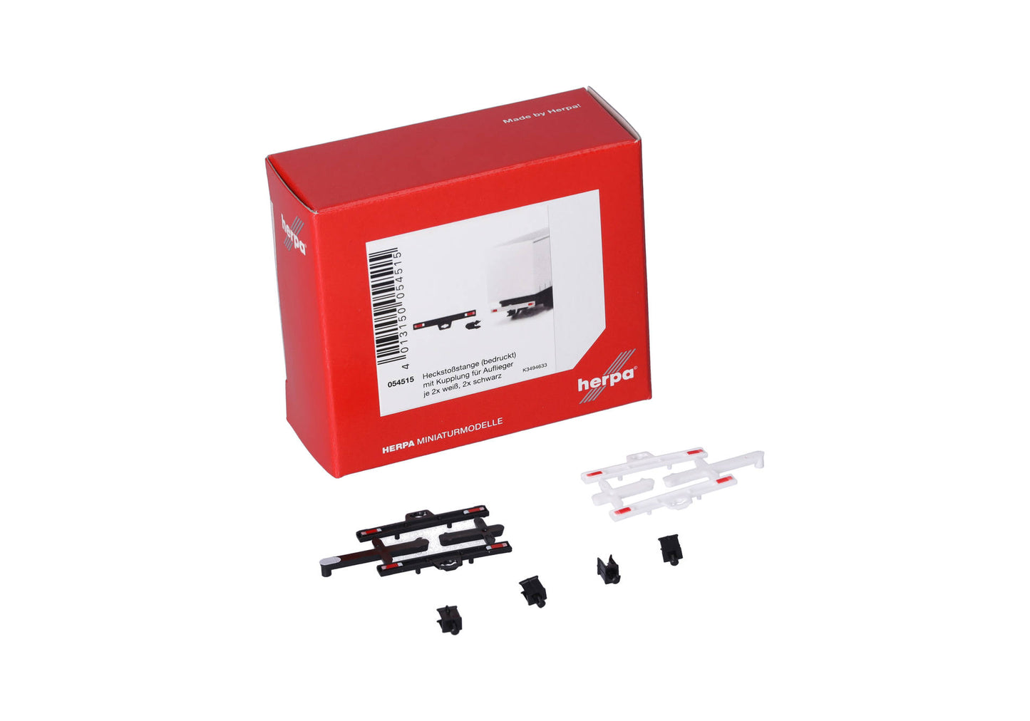 Herpa 054515 1:87 Trucks w/ Coupling White & Black Decorated Rear Bumper (2)