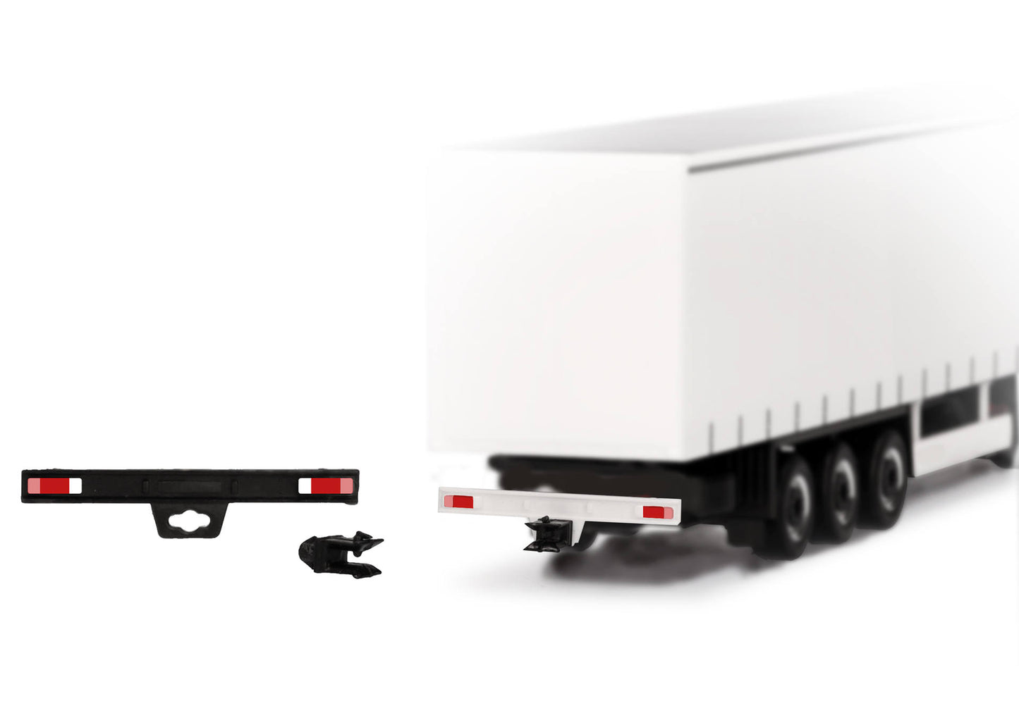 Herpa 054515 1:87 Trucks w/ Coupling White & Black Decorated Rear Bumper (2)