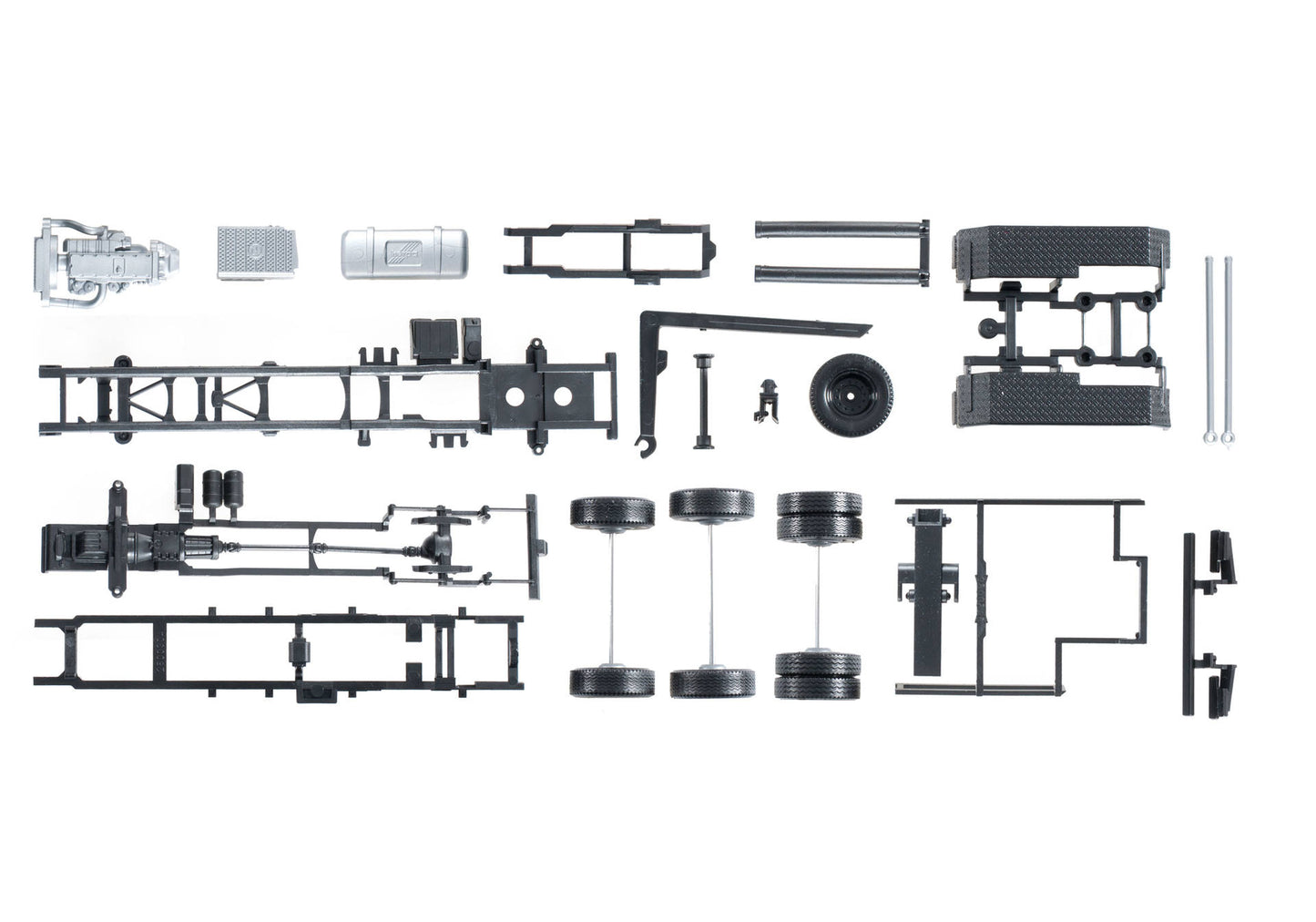 Herpa 084277 1:87 MB Actros Tractor with Roll-off Kinematics Chassis (Set of 2)