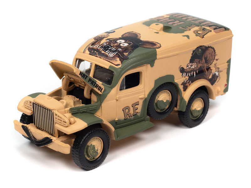 Johnny Lightning JLSP394-CASE 1:64 Rat Fink Desert Camo Dodge WC54 (Pack of 6)