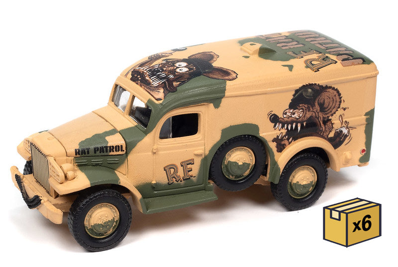 Johnny Lightning JLSP394-CASE 1:64 Rat Fink Desert Camo Dodge WC54 (Pack of 6)