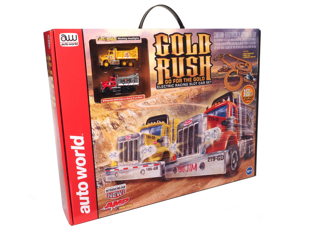 Auto World SRS357 1:64 Gold Rush Go for the Gold Slot Car Set
