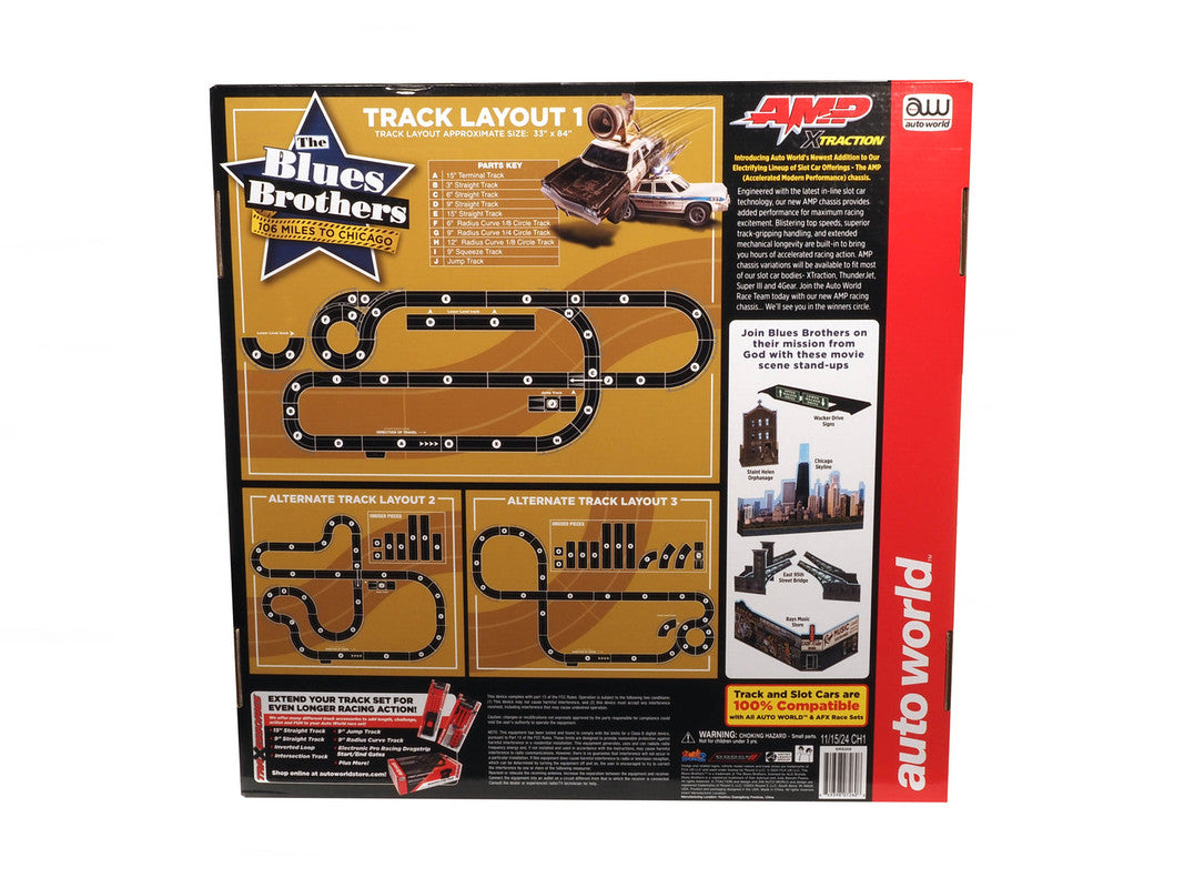 Auto World SRS359 1:64 Blues Brothers 106 Miles to Chicago Slot Car Set
