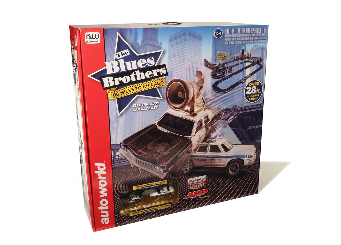 Auto World SRS359 1:64 Blues Brothers 106 Miles to Chicago Slot Car Set