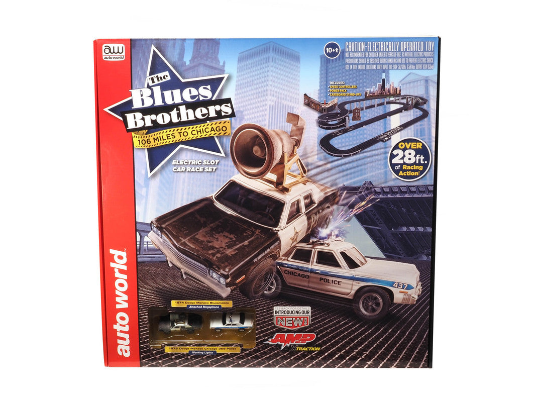 Auto World SRS359 1:64 Blues Brothers 106 Miles to Chicago Slot Car Set